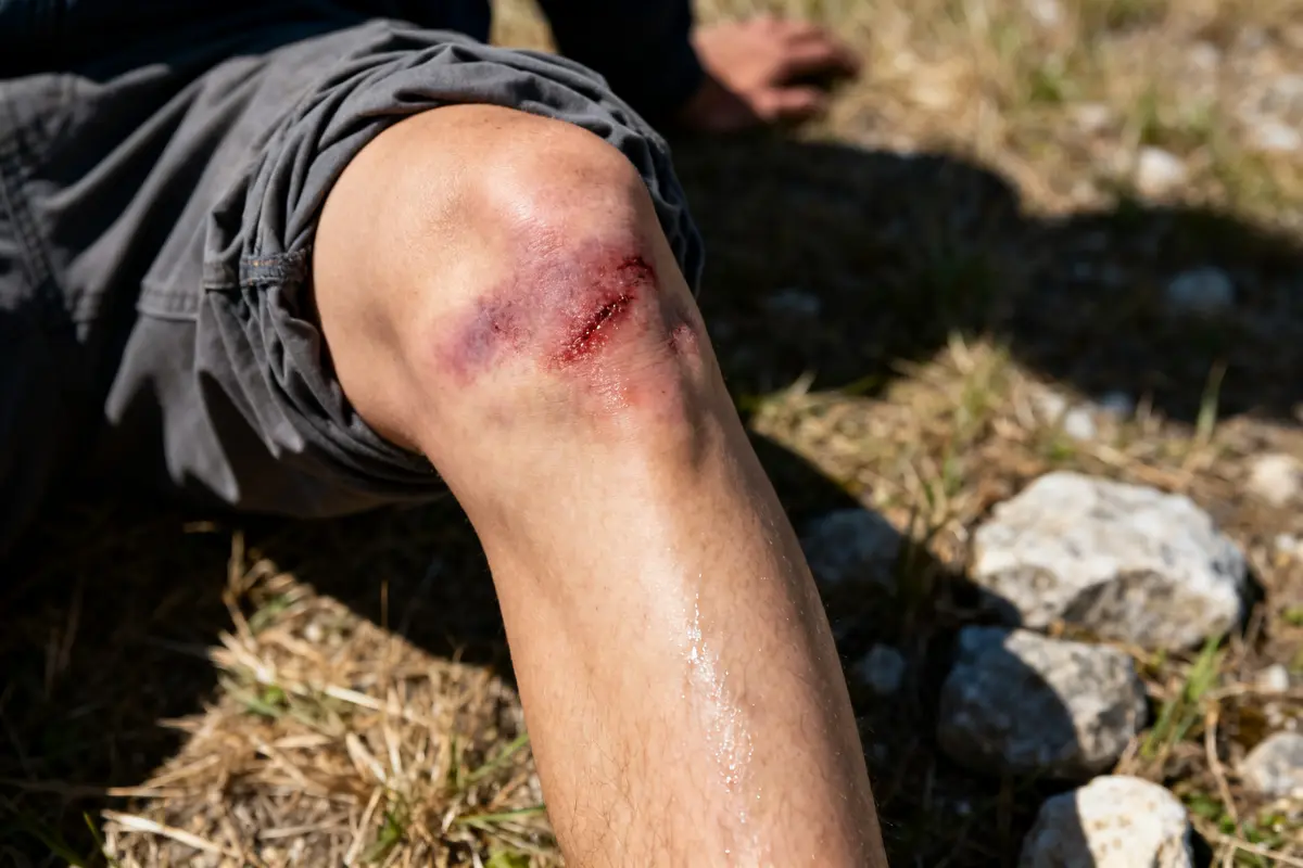 Traumatisme du genou après une chute : symptômes et premiers soins